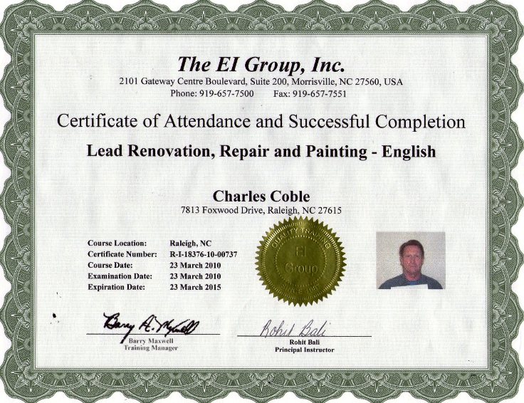 Certificate Of RRP